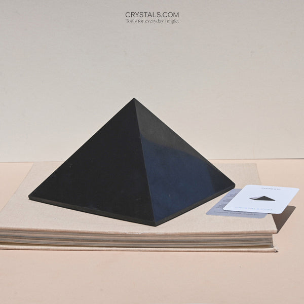 Large genuine shungite stone pyramid XL 4 inch for EMF shielding