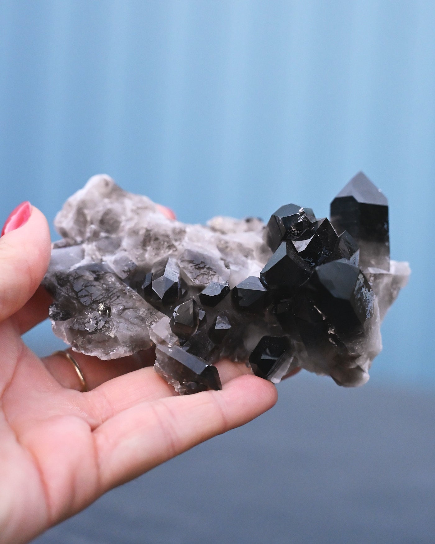 Arkansas Smoky Quartz Cluster alternate angle