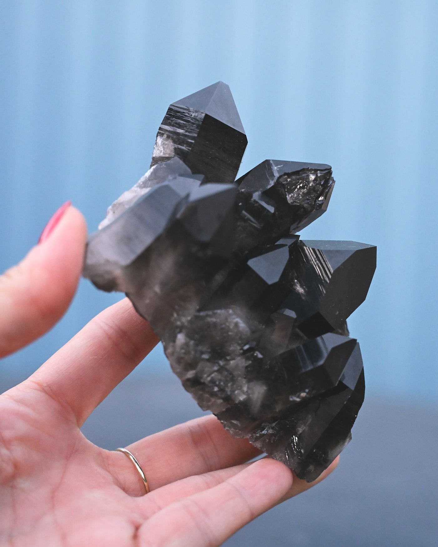 Arkansas Smoky Quartz Cluster top view