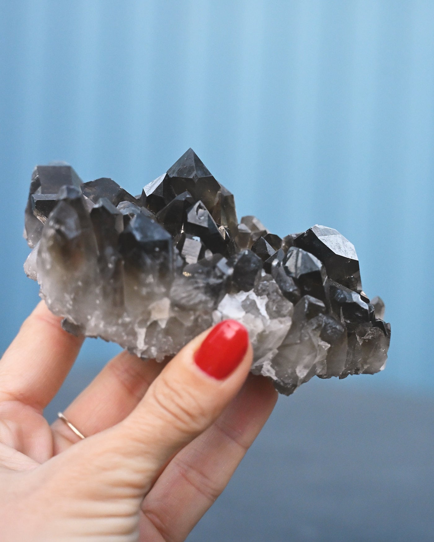 Arkansas Smoky Quartz Cluster back view