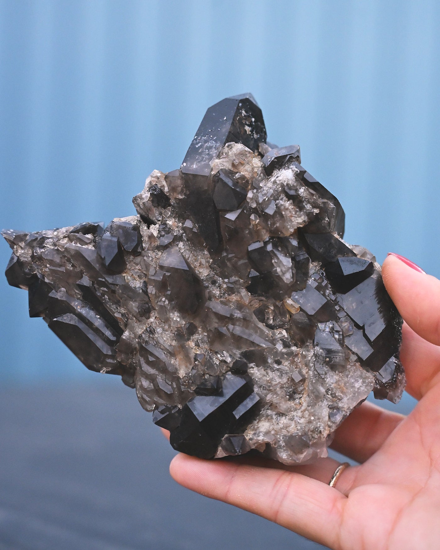 Arkansas Smoky Quartz Cluster alternate angle
