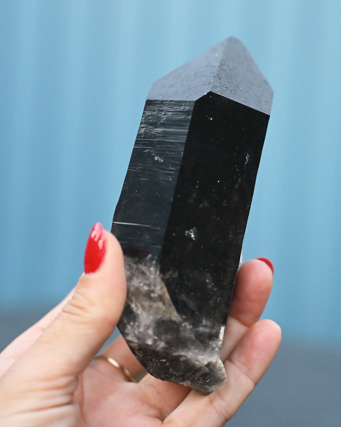 Arkansas Smoky Quartz Point side view