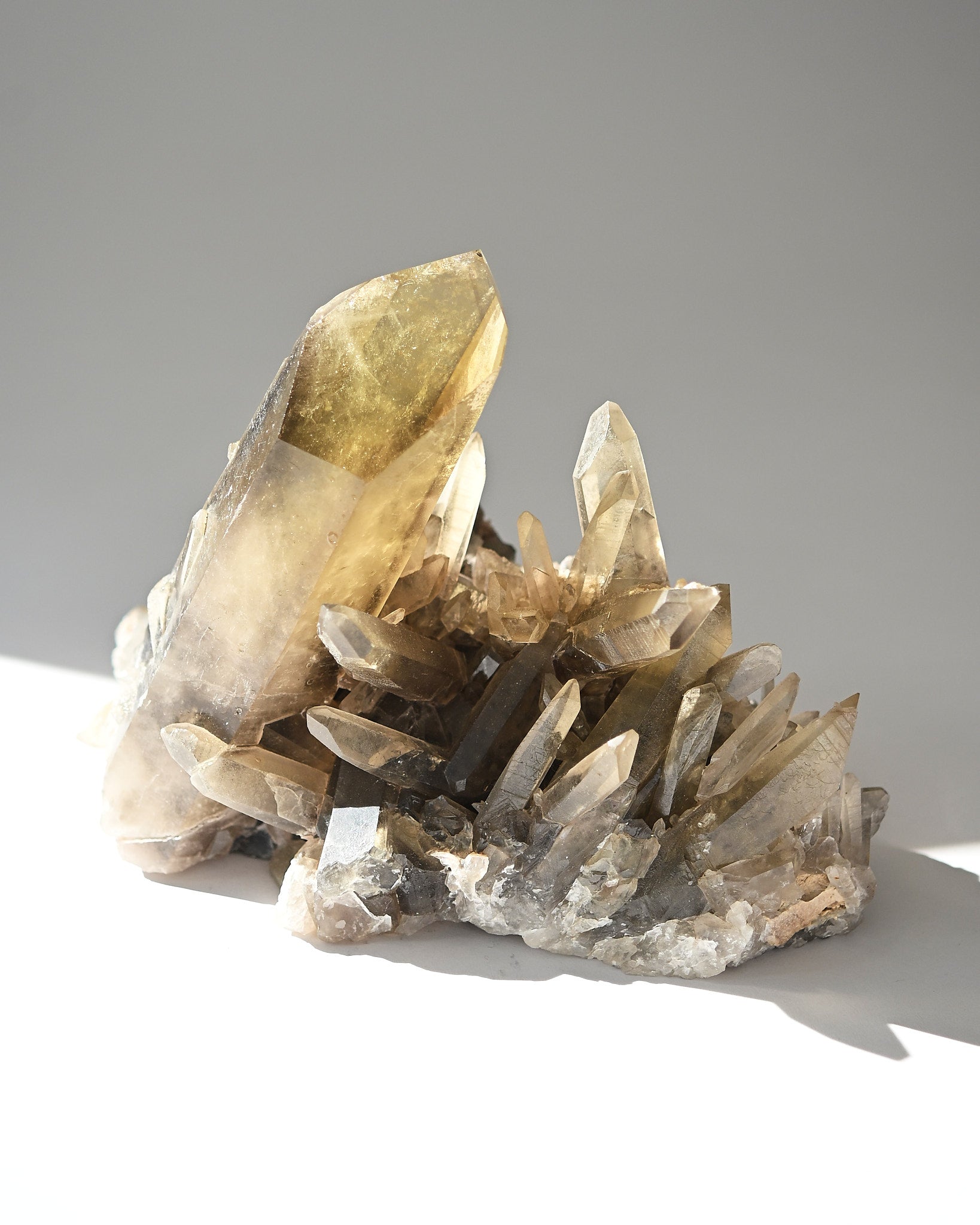 Rare Smoky Citrine Lemurian Cluster 7lb