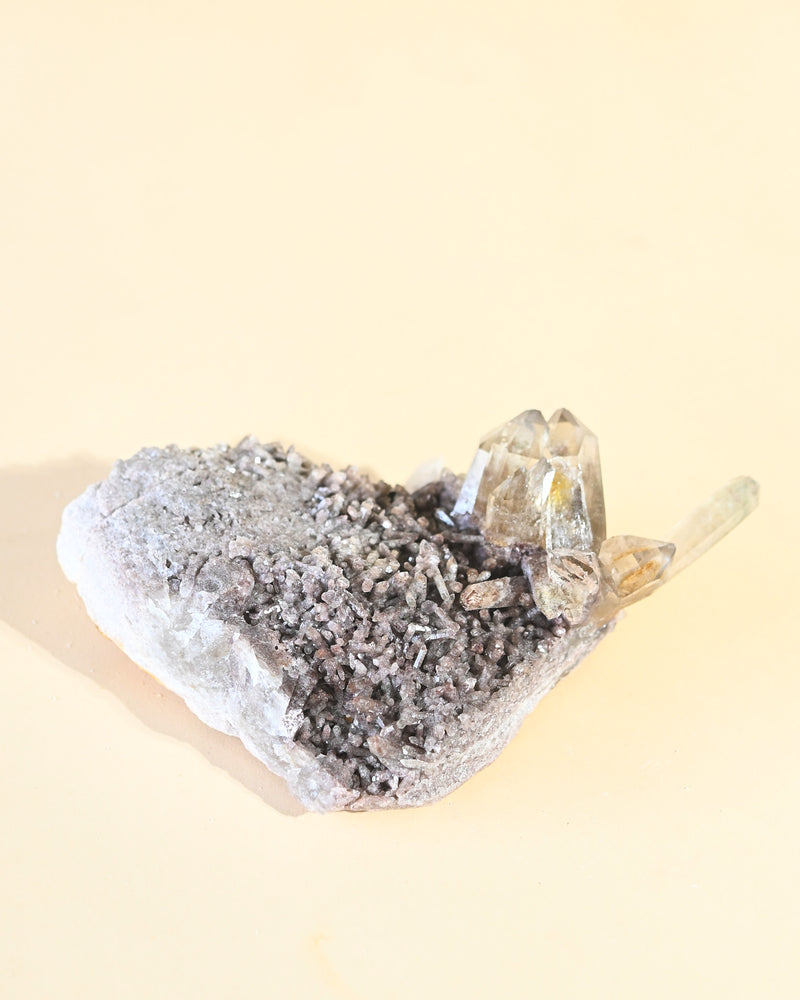 Smoky Quartz Cluster — Golden Tip Formation