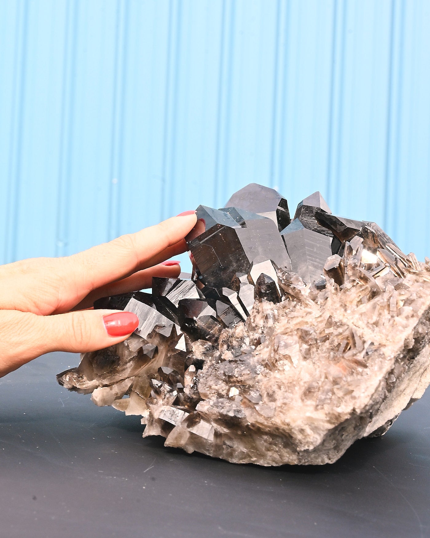 Arkansas Smoky Quartz Cluster 3.5 lb - angle view