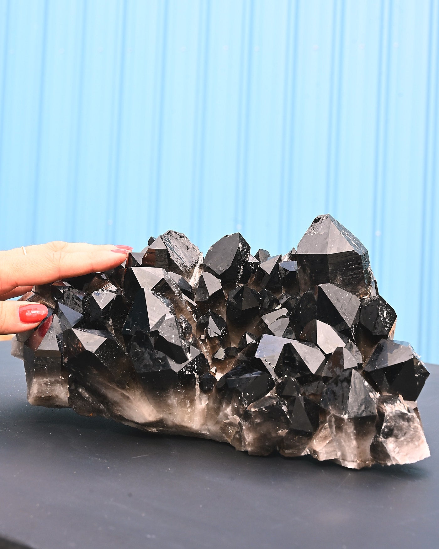 Arkansas Smoky Quartz Cluster 4.4 lb - angle view