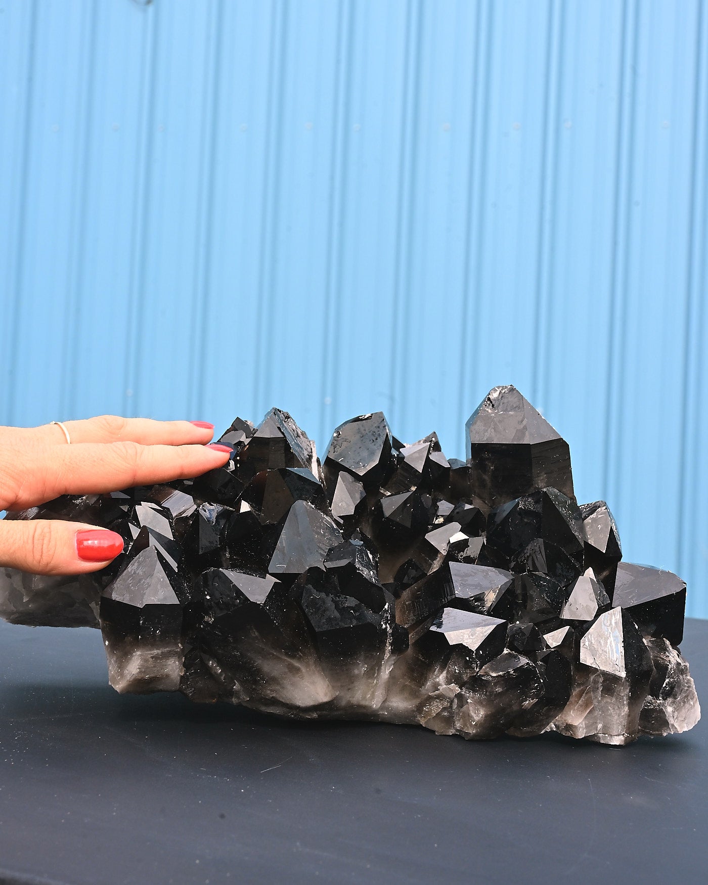 Arkansas Smoky Quartz Cluster 4.4 lb - top view