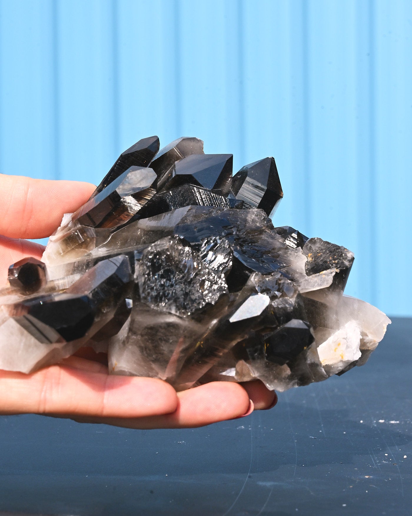 Smoky Quartz Rehealed Crystal 0.865 lb 4x3x2