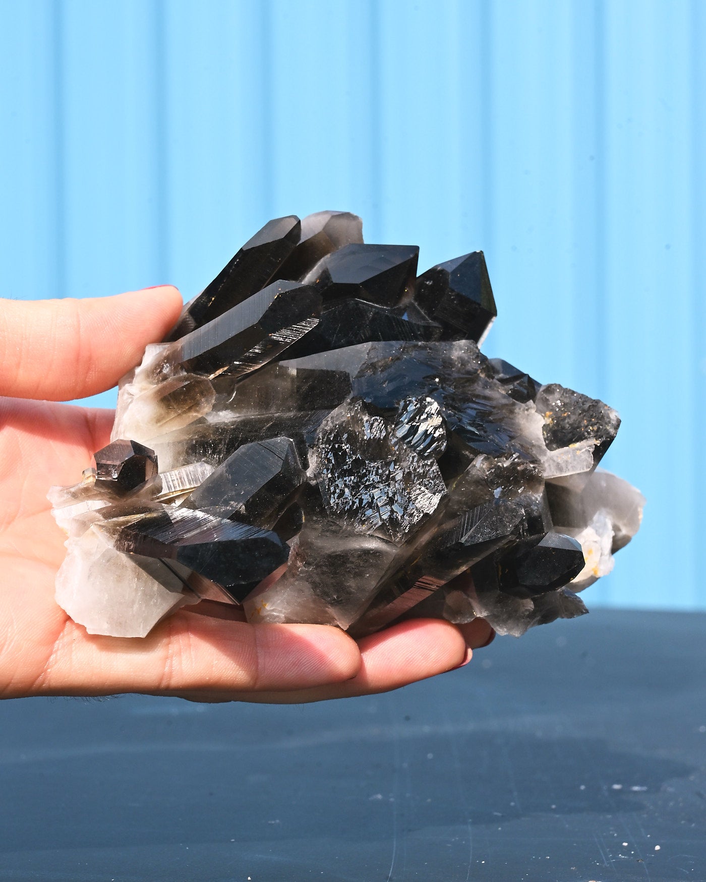 Smoky Quartz Rehealed Crystal 0.865 lb 4x3x2
