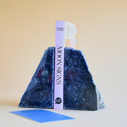 sodalite crystal home decor bookend