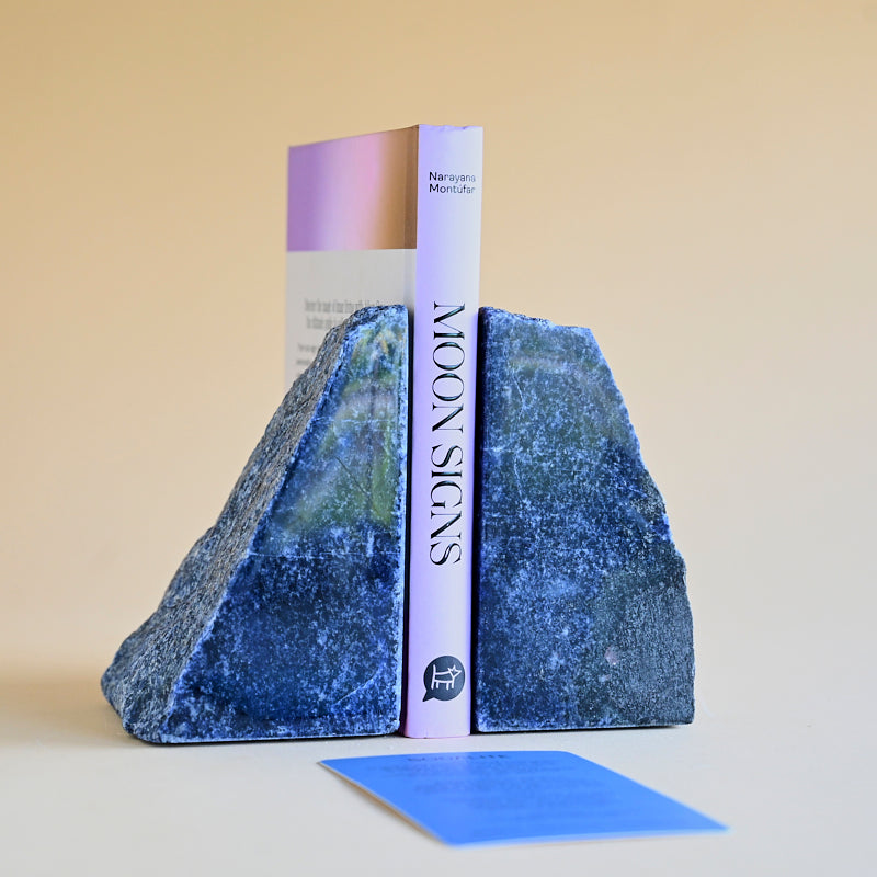 sodalite crystal home decor bookend