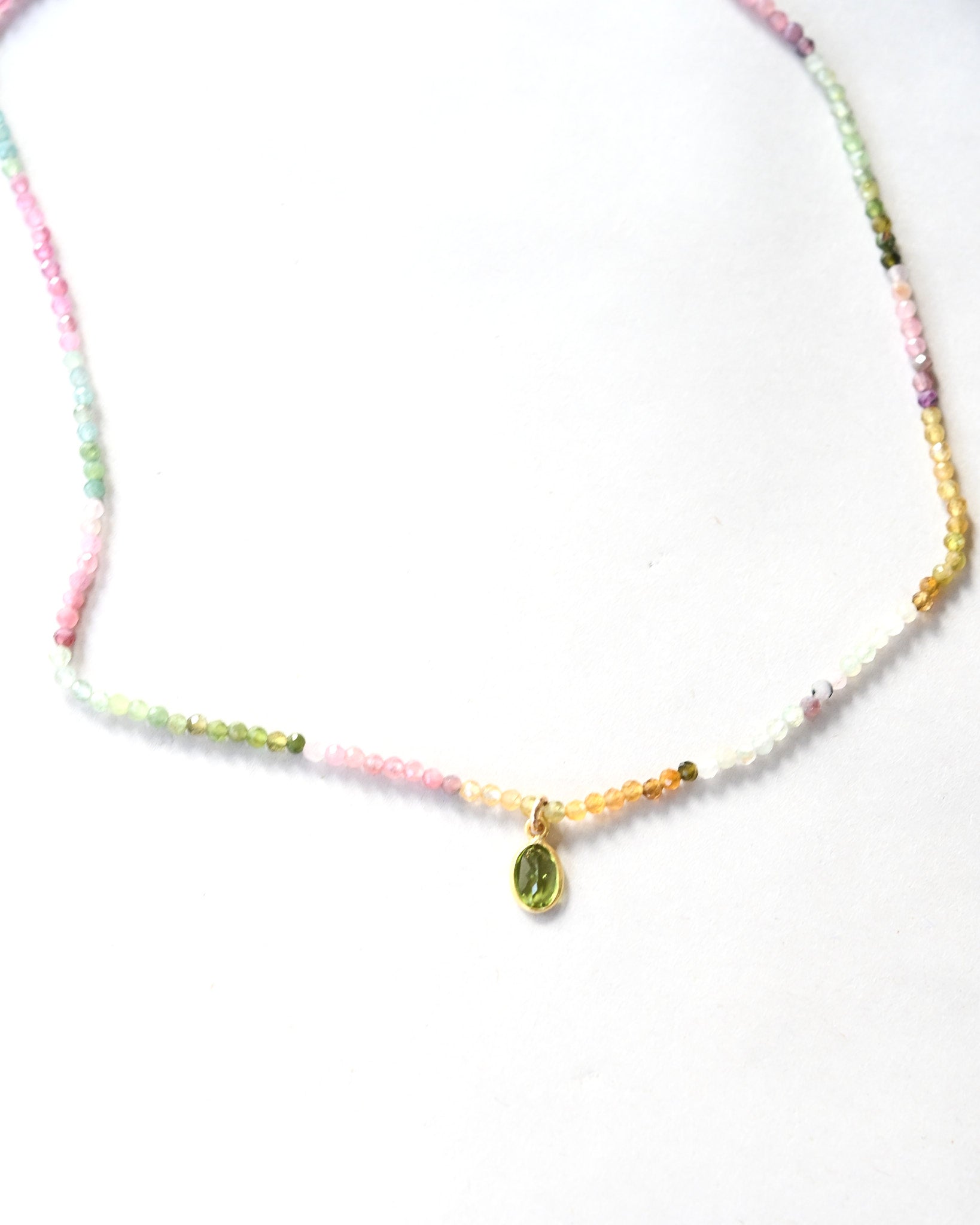 Watermelon Tourmaline & Peridot Necklace