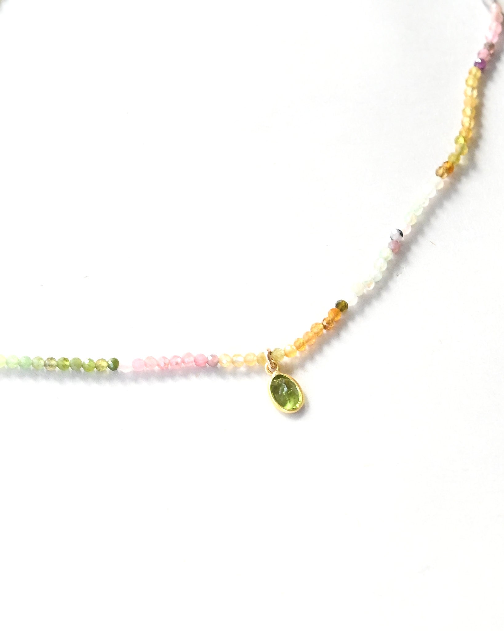 Watermelon Tourmaline & Peridot Necklace