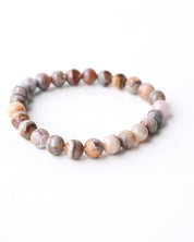Botswana Agate Bracelet - warm earth tone banding detail