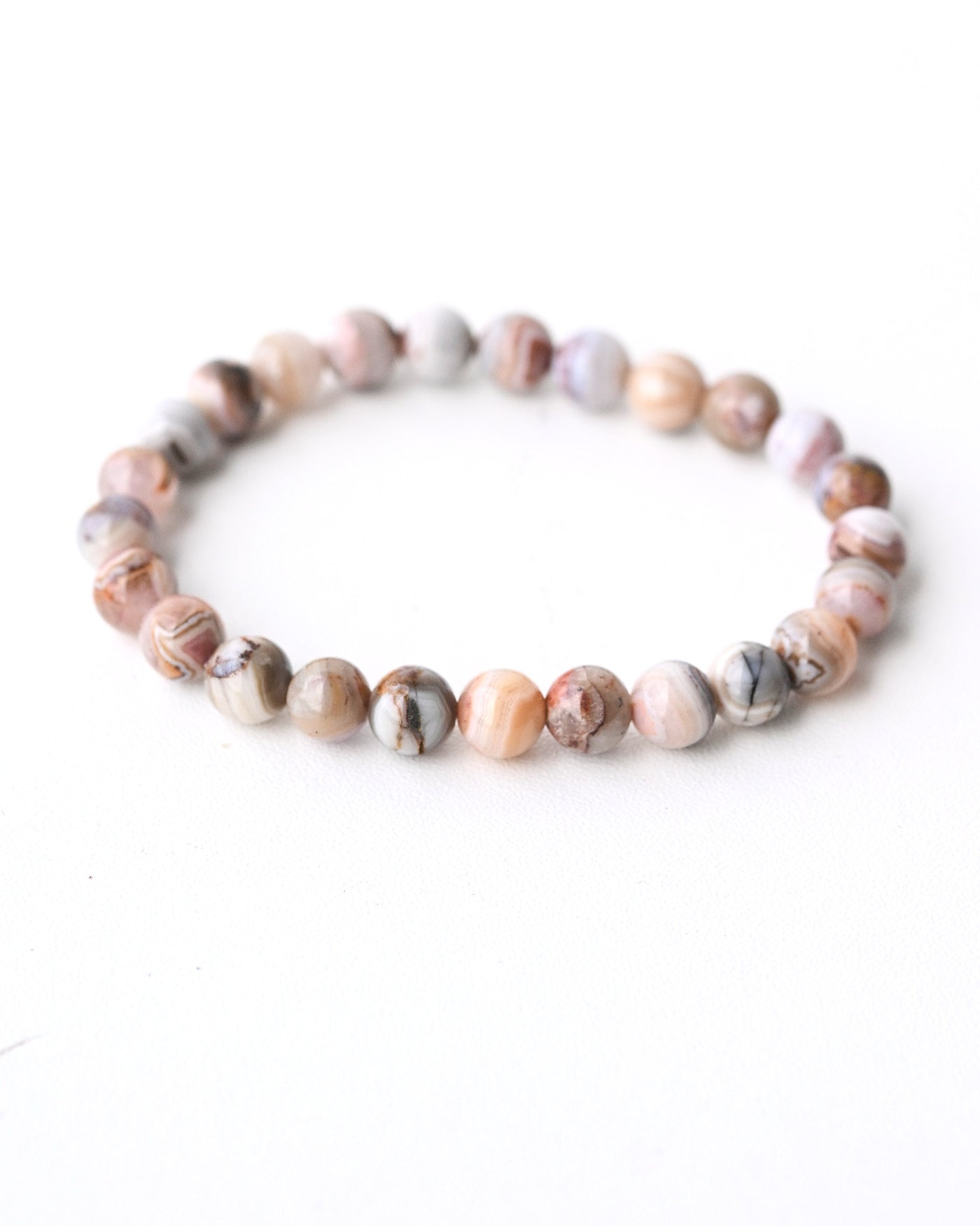 Botswana Agate Bracelet - natural banded chalcedony beads