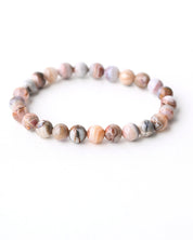 Botswana Agate Bracelet - stretch bracelet on white background