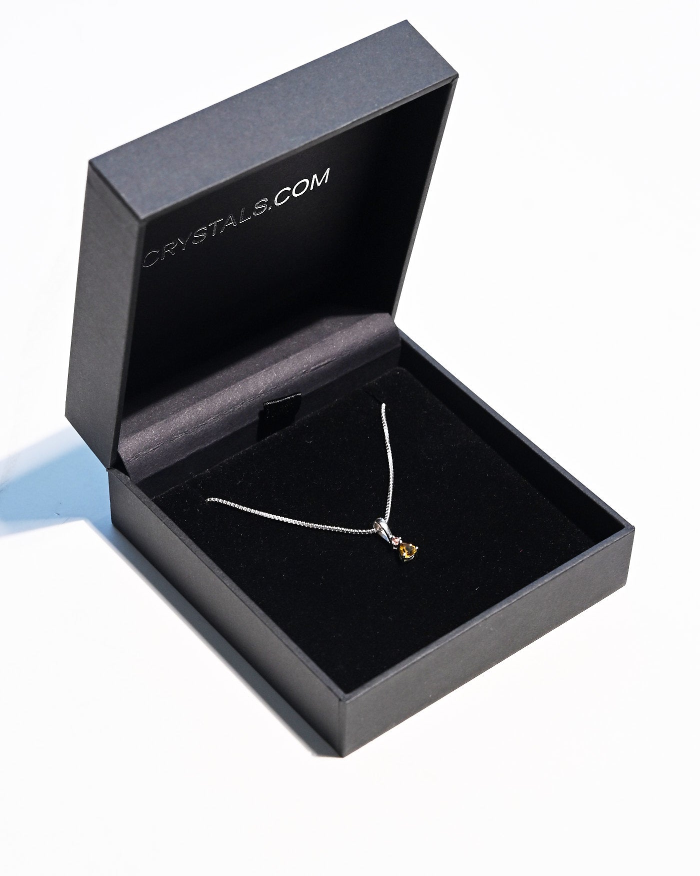 Natural tourmaline petite pendant on sterling silver box chain
