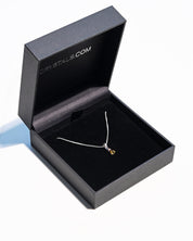 Natural tourmaline petite pendant on sterling silver box chain