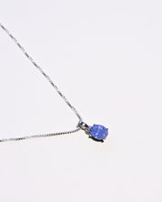Tanzanite pendant necklace sterling silver oval solitaire box chain