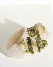 Rough Green Tourmaline w. Quartz