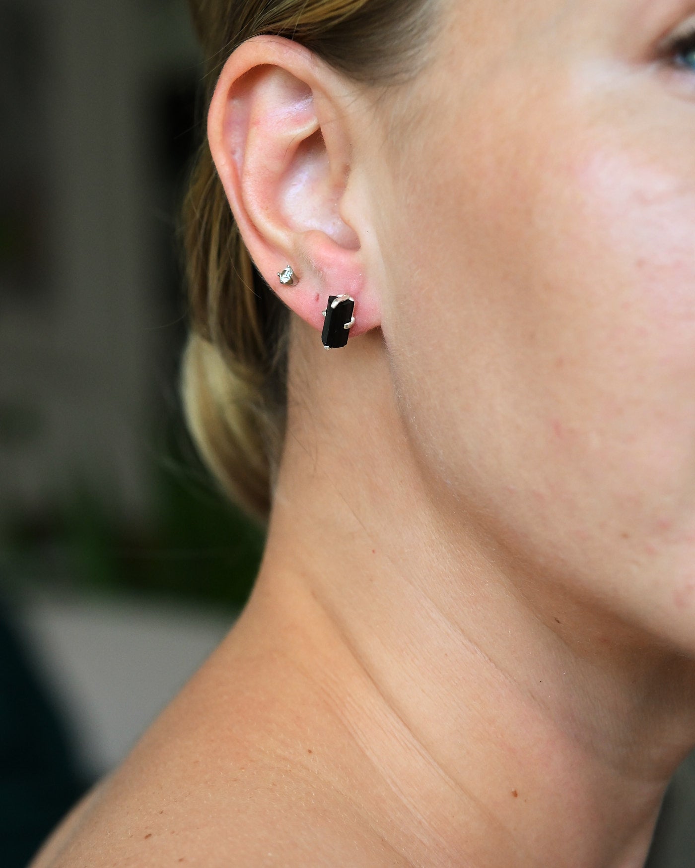 Black Tourmaline Sterling Silver Earrings