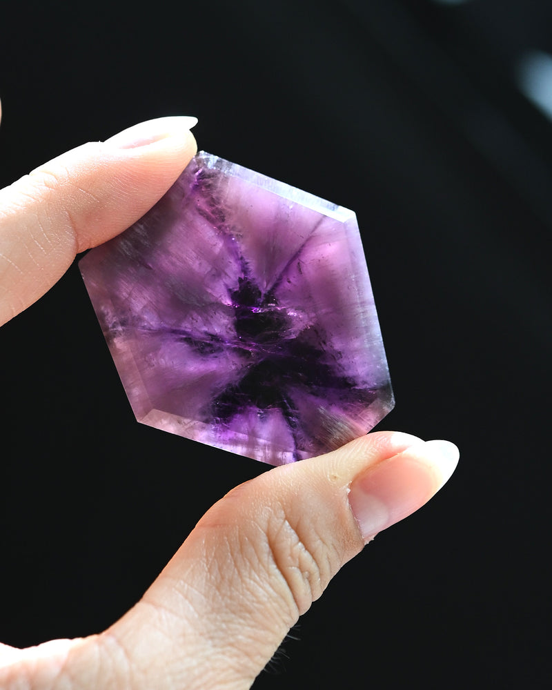 Trapiche Amethyst Slice — Natural Star Formation