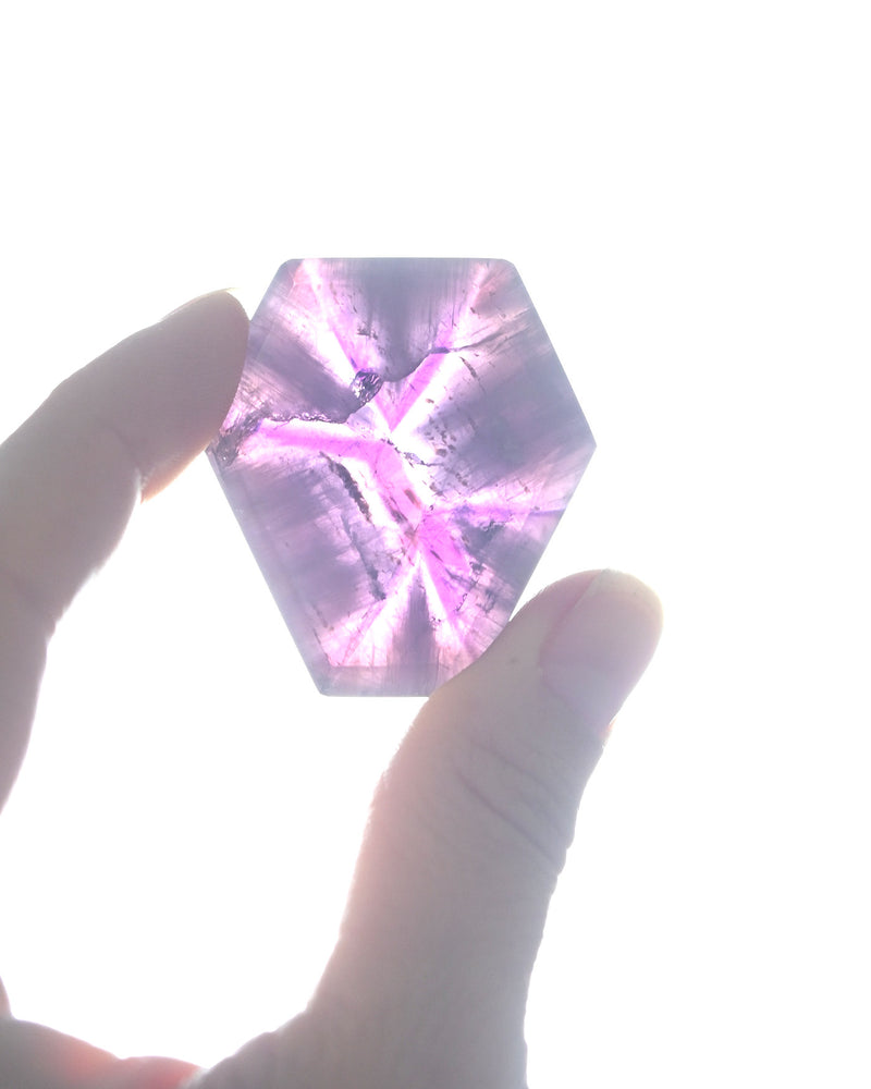 Trapiche Amethyst Slice — Natural Star Formation
