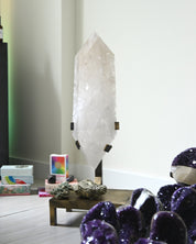 44lb Double-Terminated Quartz Point on Custom Stand