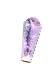 Trapiche Amethyst Point - angled view of polished amethyst tower