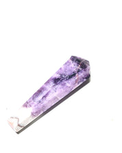 Trapiche amethyst point from Brazil with natural chevron zigzag pattern at base