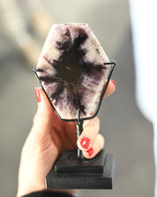 Rare Trapiche Amethyst Slab on stand