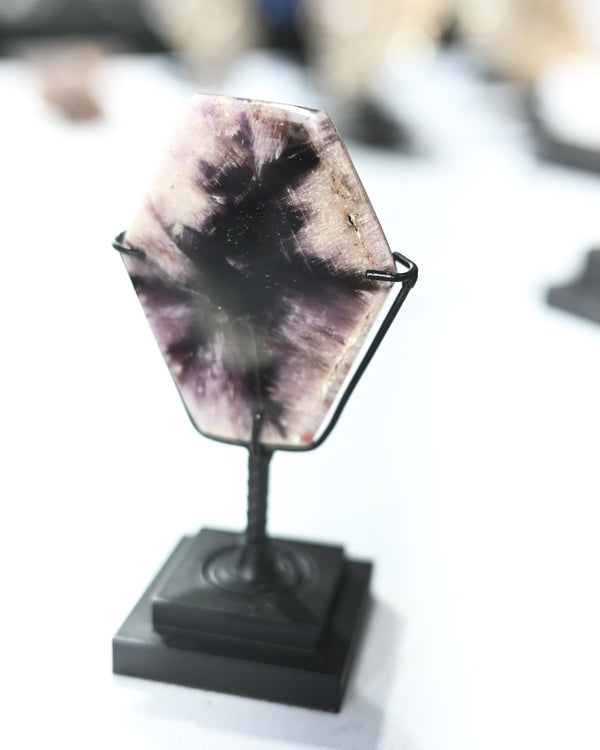 Rare Trapiche Amethyst Slab on stand