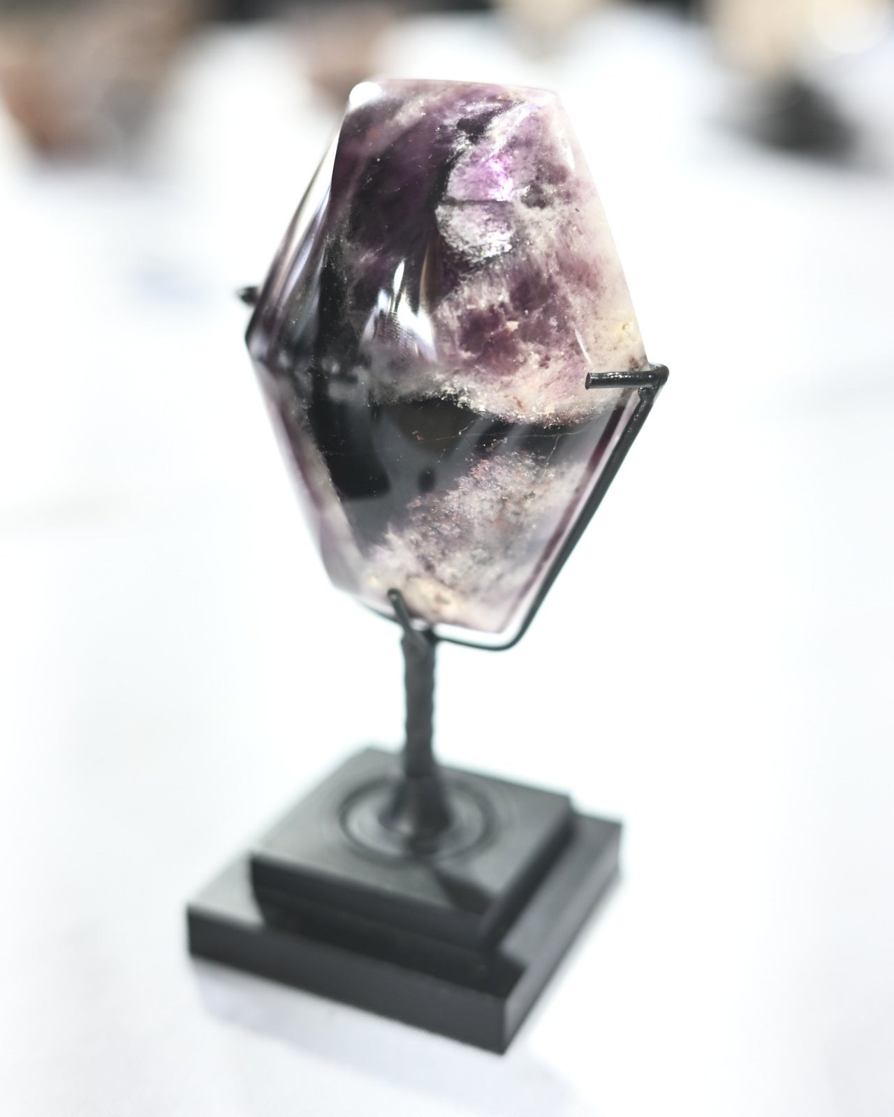 Rare Trapiche Amethyst Slab on stand