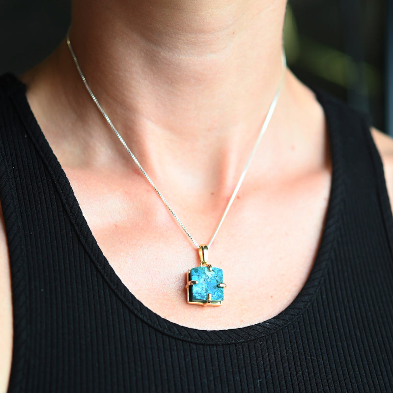 Chrysocolla Crystal Necklace