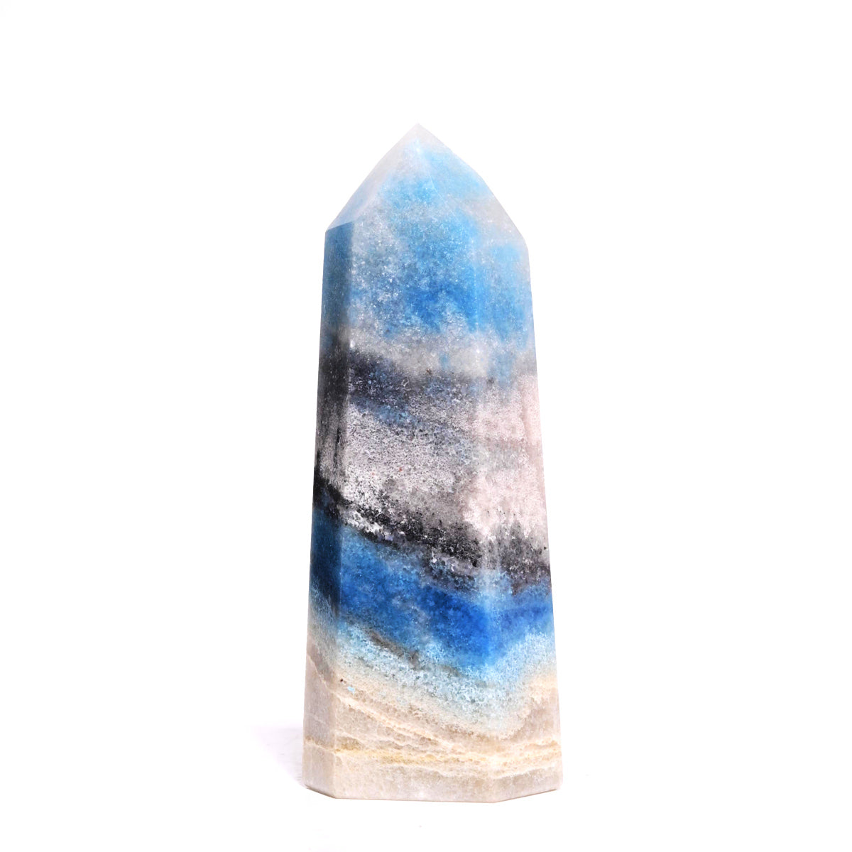 Trolleite crystal — Blue; white specimen, Trigonal crystal system