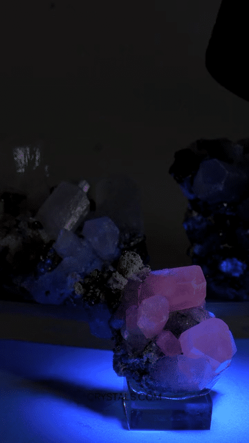 Neon UV Reactive Calcite, Pyrite + Quartz Specimen