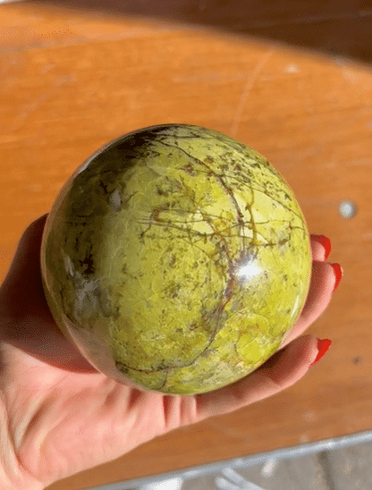 green opal crystal sphere