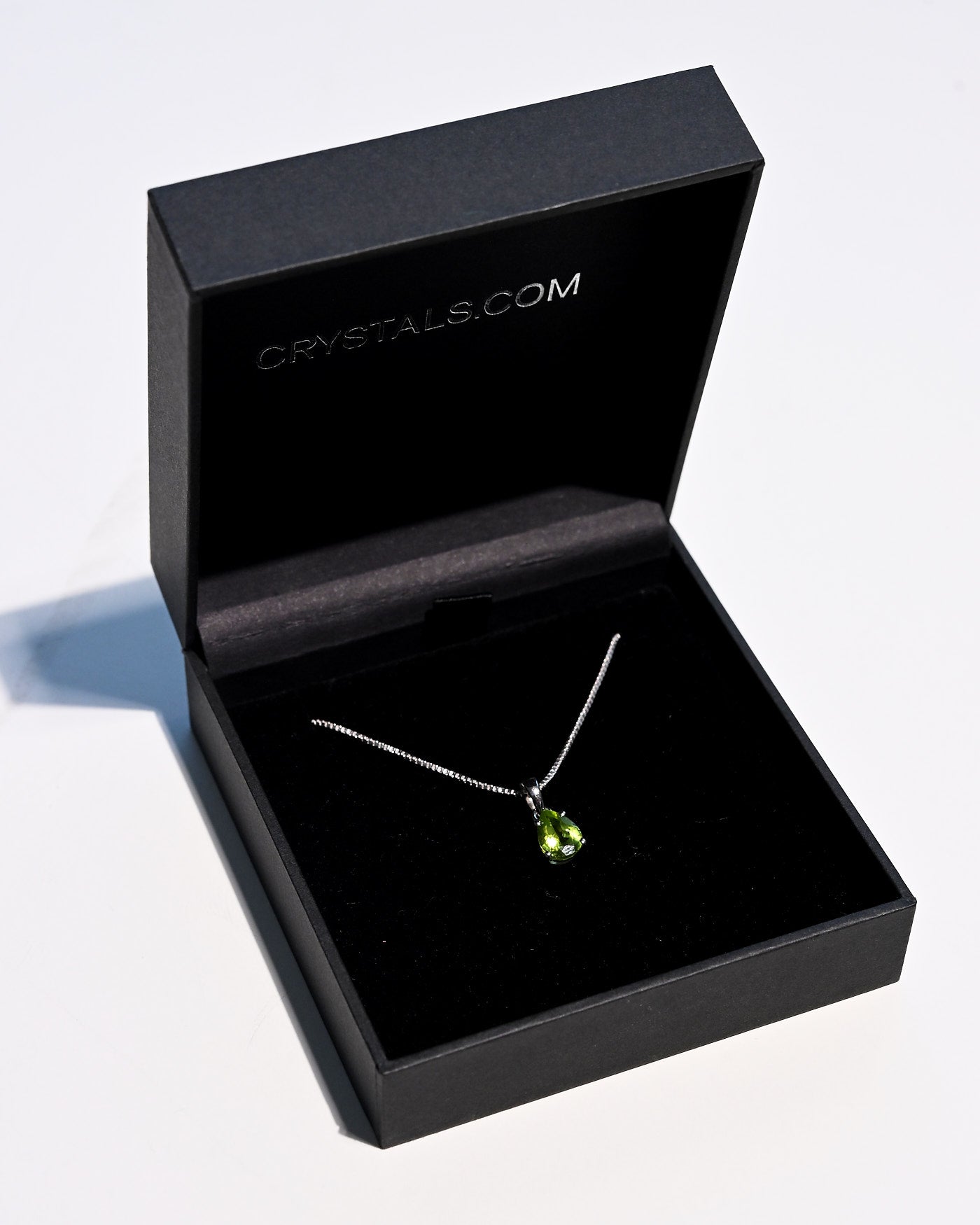 Peridot pendant necklace detail