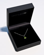 Peridot pendant necklace detail