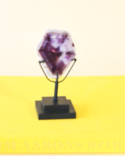 Rare Trapiche Amethyst on Stand - natural amethyst crystal close up detail