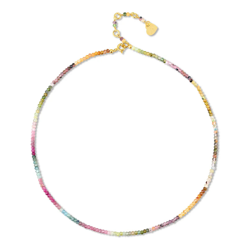 Watermelon Tourmaline Beaded Choker