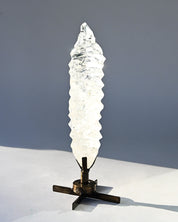 Abstract Polished Quartz Wavy Freeform on Spinning Stand