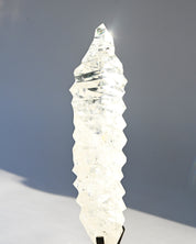Abstract Polished Quartz Wavy Freeform on Spinning Stand