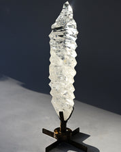 Abstract Polished Quartz Wavy Freeform on Spinning Stand