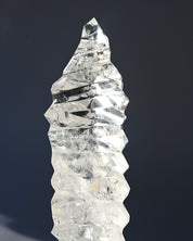 Abstract Polished Quartz Wavy Freeform on Spinning Stand