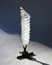 Abstract Polished Quartz Wavy Freeform on Spinning Stand