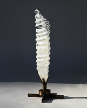 Abstract Polished Quartz Wavy Freeform on Spinning Stand