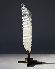 Abstract Polished Quartz Wavy Freeform on Spinning Stand