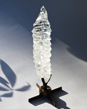 Abstract Polished Quartz Wavy Freeform on Spinning Stand