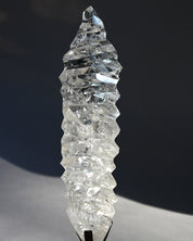 Abstract Polished Quartz Wavy Freeform on Spinning Stand